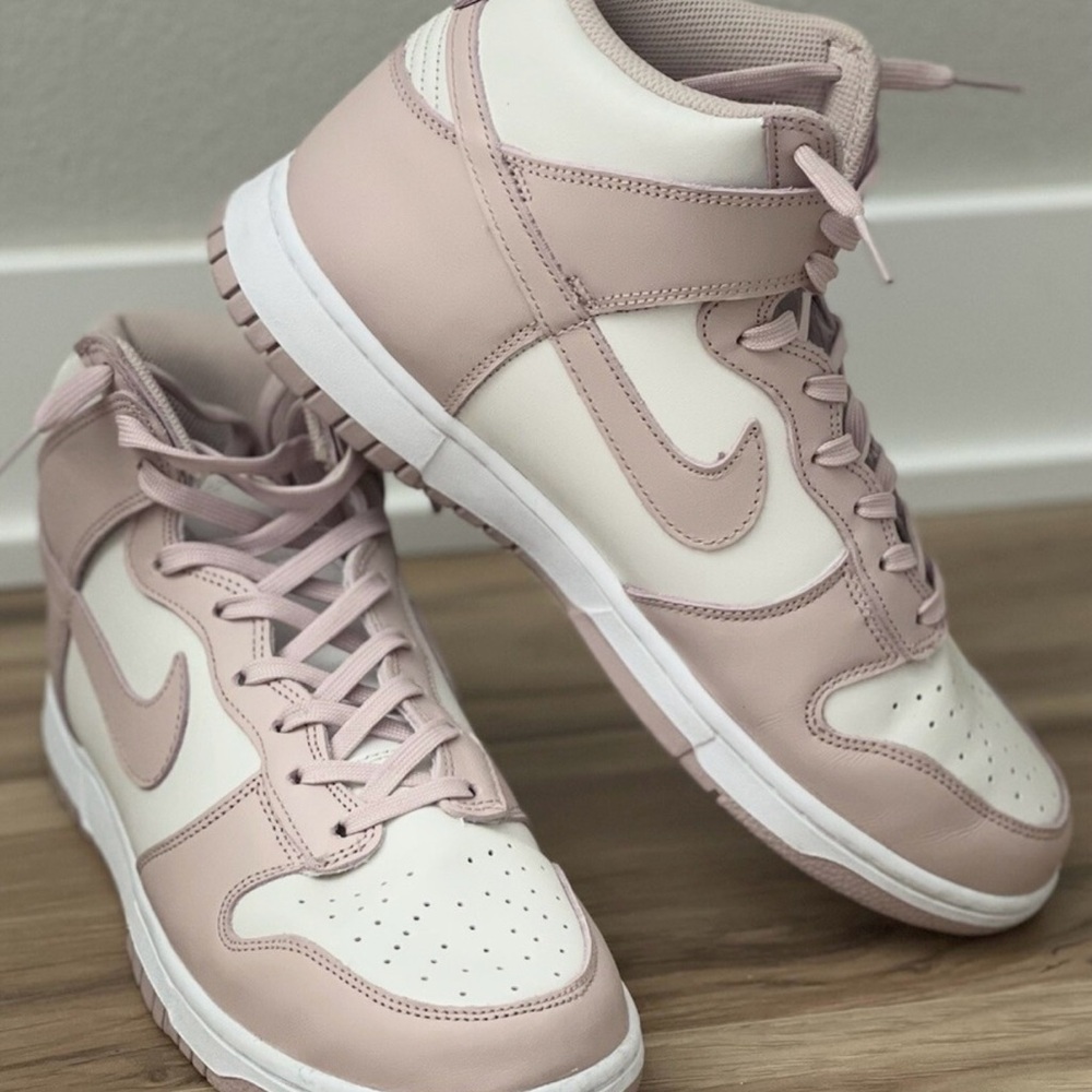 Nike Blush Pink/White High Tops (Size 8)